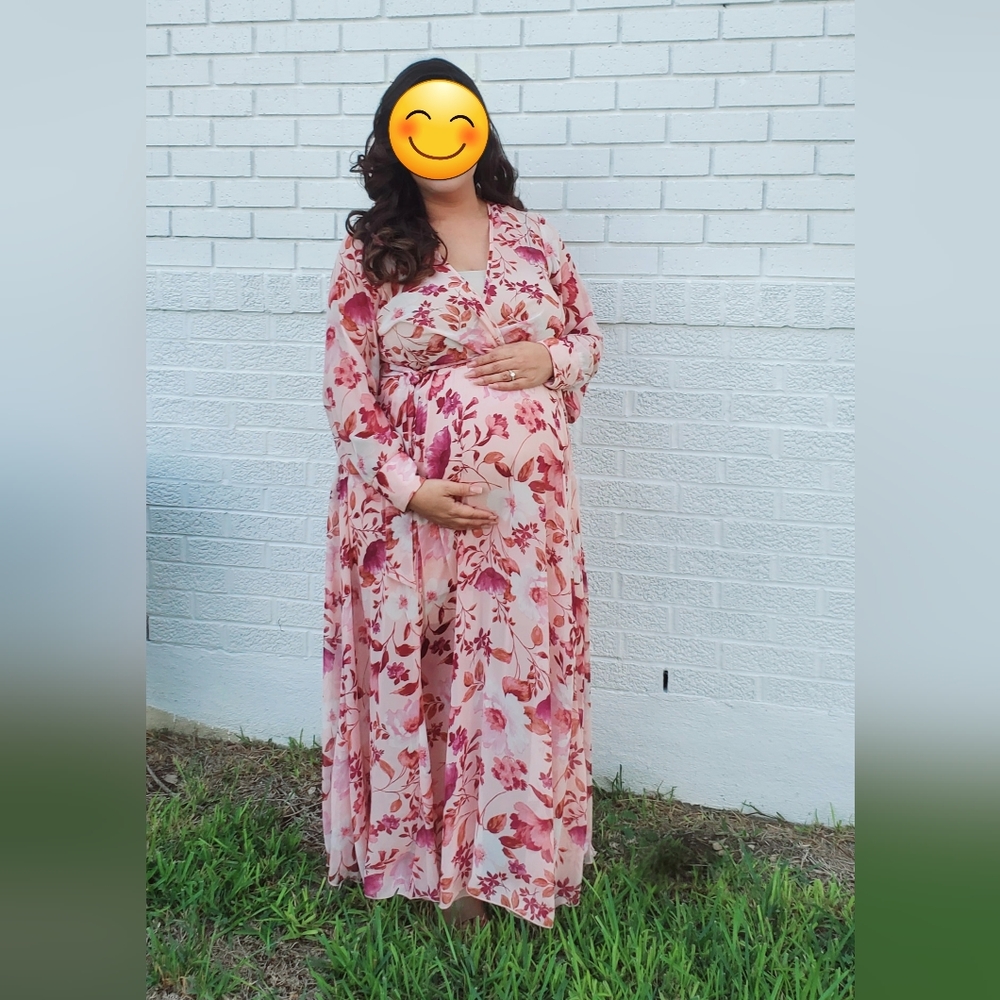 Kate and Lilly- Pink Floral Maxi Dress- Size 8